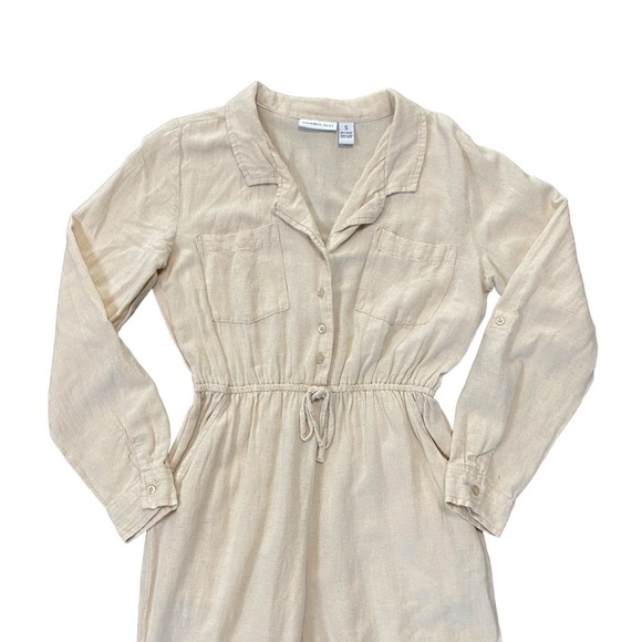 Sincerely Jules Lagenlook Coastal Beach Cream Long Sleeve Jumpsuit Size Small - Picture 3 of 12